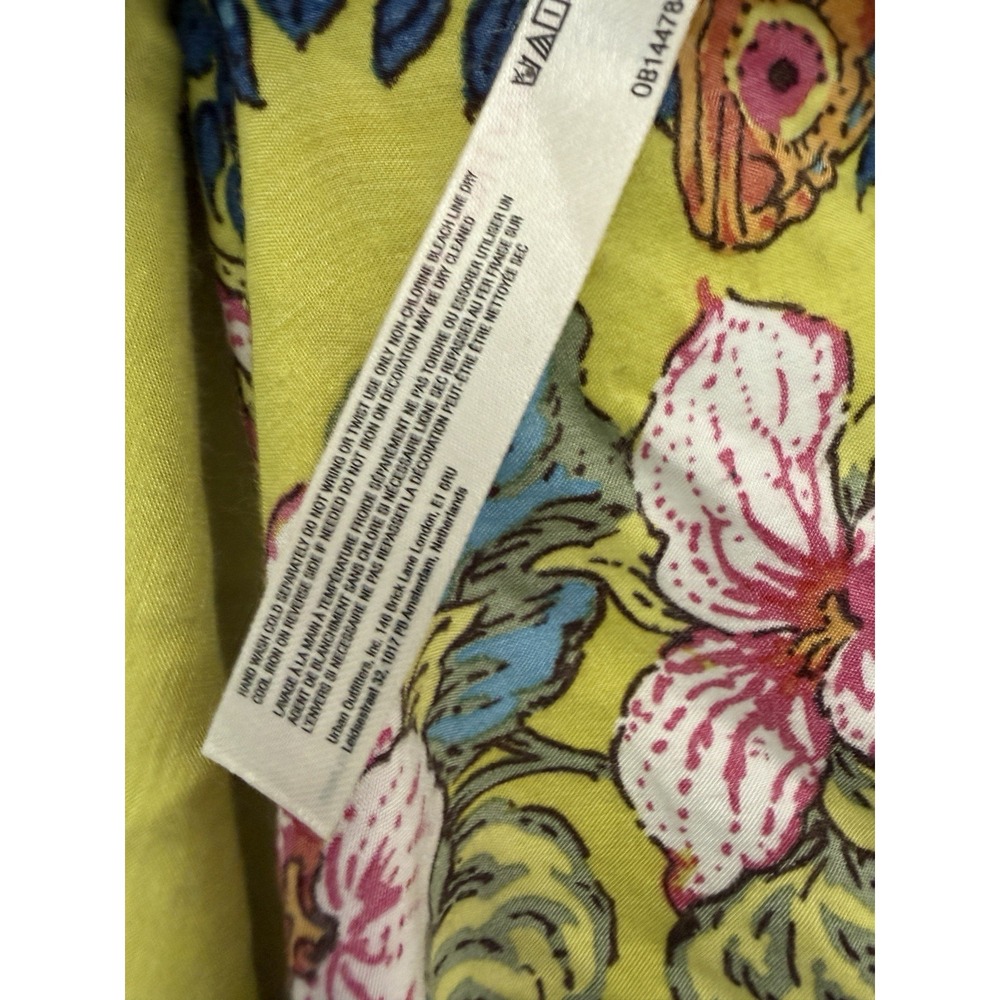 Anthropologie Silky Maxi Slip Dress Fairy Butterflies Chartreuse Yellow Sz Small - Picture 8 of 9
